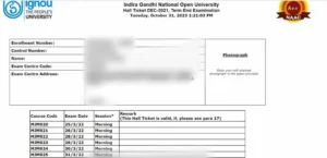 IGNOU-Hall-Ticket