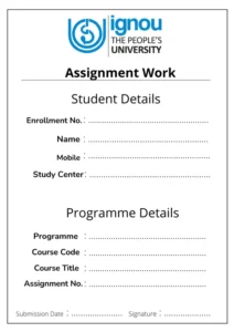 ignou-assignment-cover-page