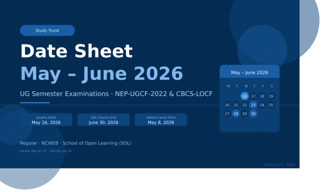 Delhi University Date Sheet